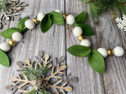 Christmas Felt Garland. Felt Pom Poms Garland.Felt Balls Garland. Felt Pompom Garland